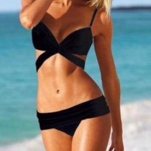 Victoria’s Secret Black Wide Strap Swim Bottom